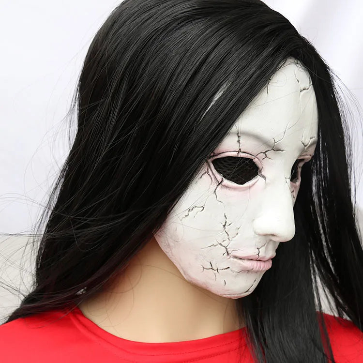 Horror Ghost Mask with Wig Haunted House Escape Room Skeleton Zombie Ghouls Nauseating Scary Ghost Face Hoods - product image 2