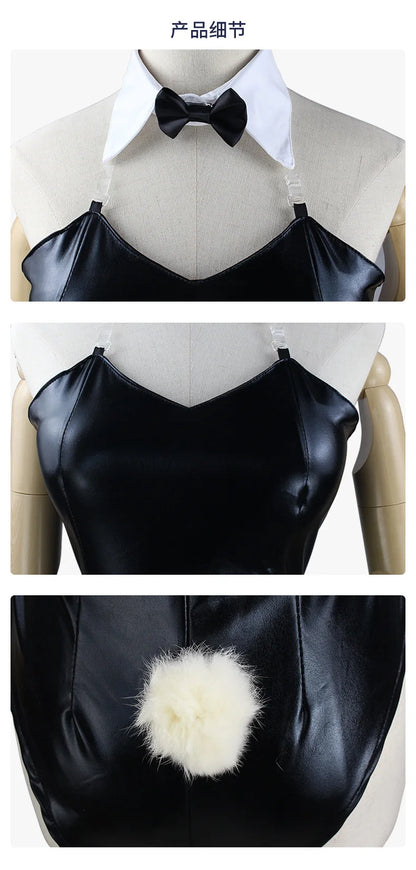 Adult Plus Size Anime Bunny Senpai Cosplay Costume Halloween Women Black Sexy Jumpsuit Does Not Dream of Sakurajima Mai Outfits