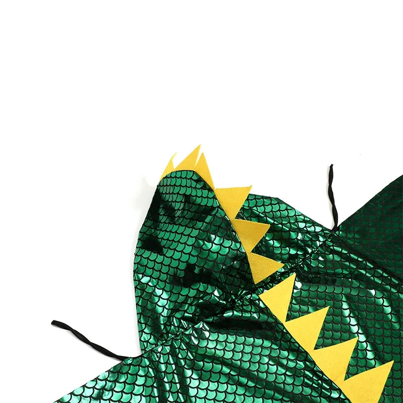 Unisex Green Dinosaur Cape Dragon Hooded Cloak Costumes Fancy Cloak Role Play