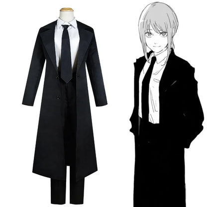 Anime Chain Saw Makima Costume Sawman Makima Costume for Men Women Suits Wigs Trench Shirt - Full Set Suits / S