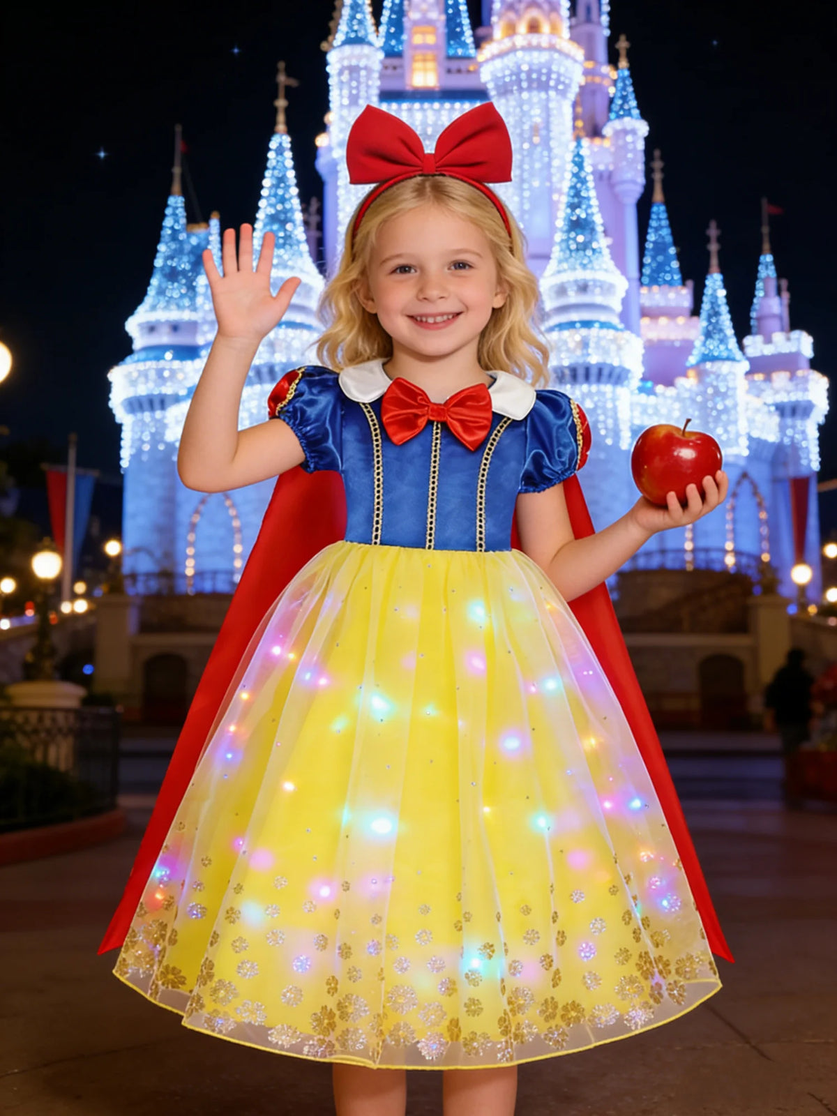 LED Snow Princess Costume for Girls | Dress, Cape & Headpiece Options
