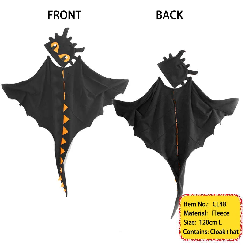 Dragon Costume Cloak with Hat Toothless Dragon Costume Cape Halloween Costumes Cosplay Dinosaur Costume - product image 7