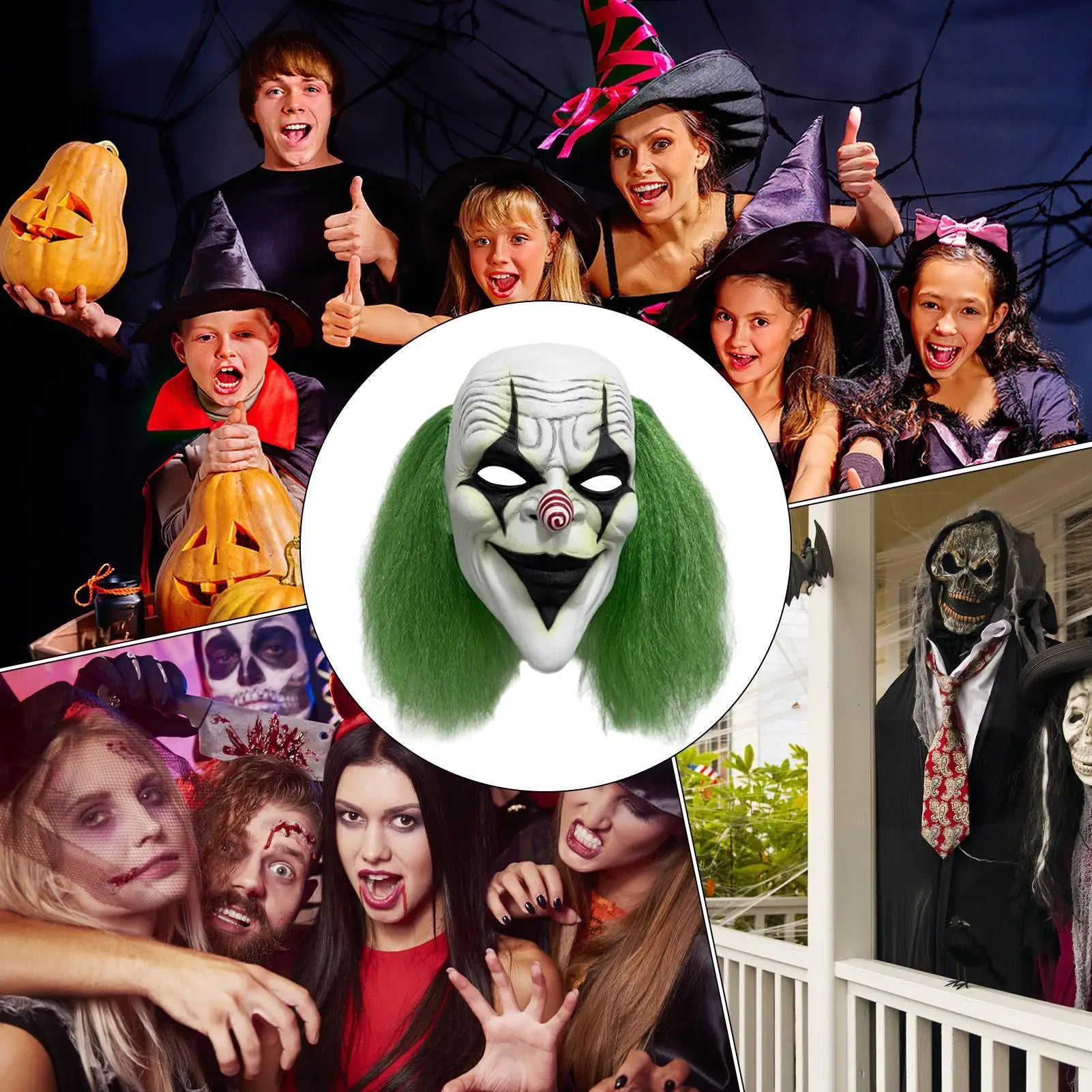 Clown Head Cover Masque Halloween Horror Dress Up Props Luminous Rubber Masks Amusement - View 4