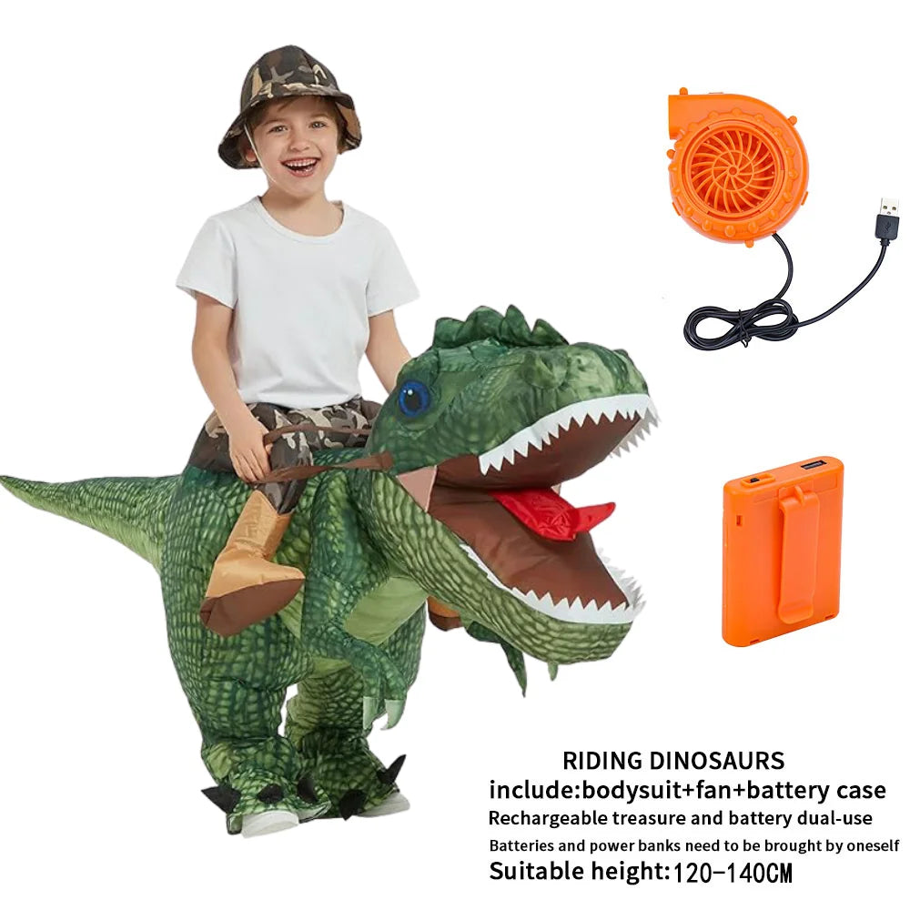 Inflatable Riding T-Rex Costume – Adult & Kids Dinosaur Outfit