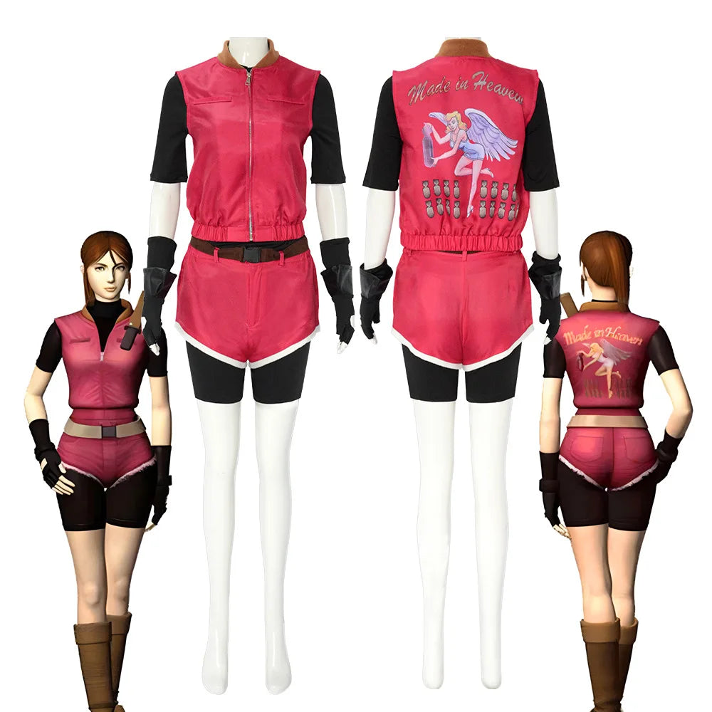 Halloween Costume Special Offer Claire Redfield Costume Anime Claire Outfit Vest Shorts - set / XXL