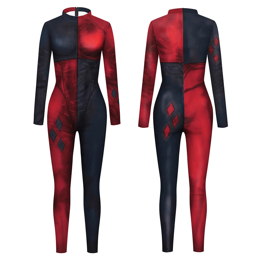 Color Cosplayer Clown Jumpsuit Hero Costume Halloween Dress Suit Leggings Sleeve Bodysuit - kid jumpsuit / L
