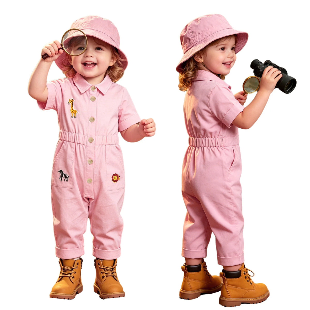 IEFIEL Baby & Toddler Zookeeper Costume – Animal-Embroidered Romper