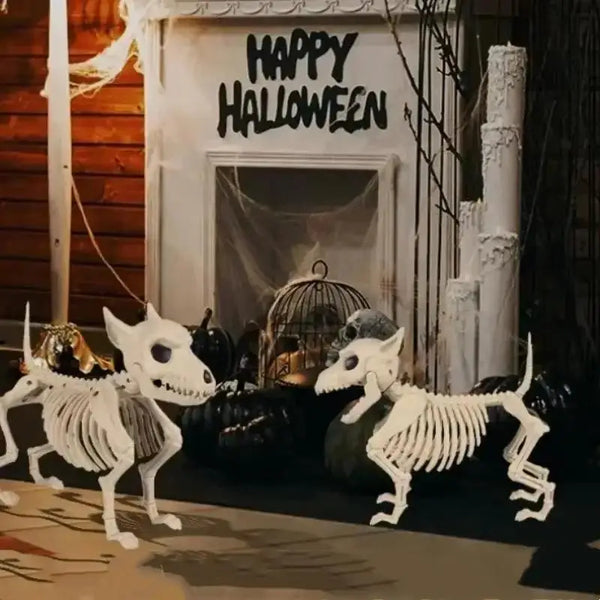 Halloween Skeleton Decoration Props Simulated Animal Models Skeleton Wolf FrogCrow Skeleton Indoor Outdoor - product image 1
