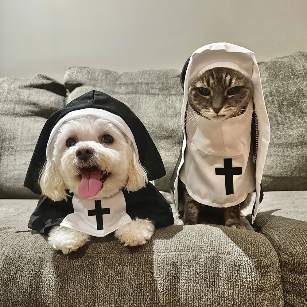 Cat & Dog Halloween Costume - Costume Dress for Pets - Nun Costume / XS - product image 4