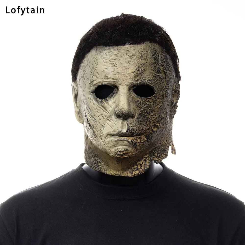 Lofytain 2022 Ends Michael Myers Horror Mask Bloody Creepy Demon Killer Latex Prop - alternate view 3