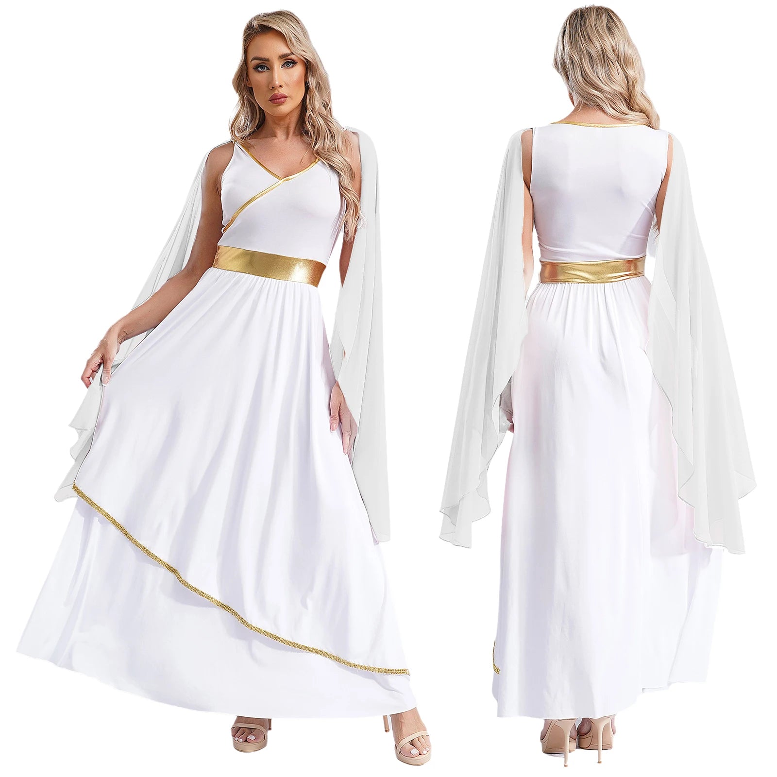 Women's Greek Ancient Princess Deity Queen Flowy Tulle Chiffon Costume - alternate view 11