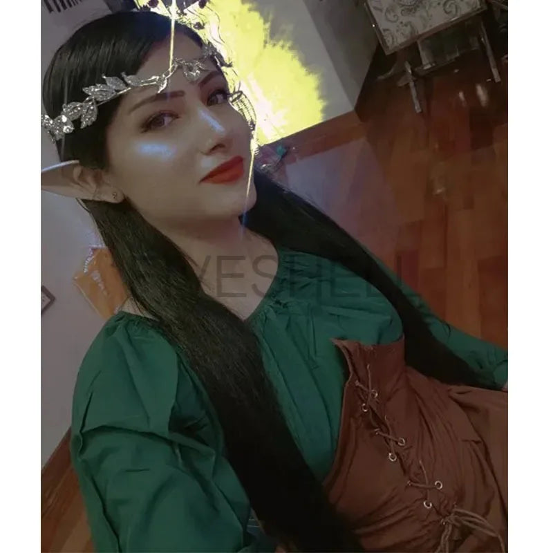 Women's Medieval Palace Victoria Vintage Fairy Elf Princess Bandage Halloween Costume - set as show / 4XL