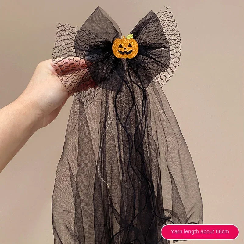 Light Up Black Halloween Veil Headband Women Girl Day of The Dead Butterfly - product image 7