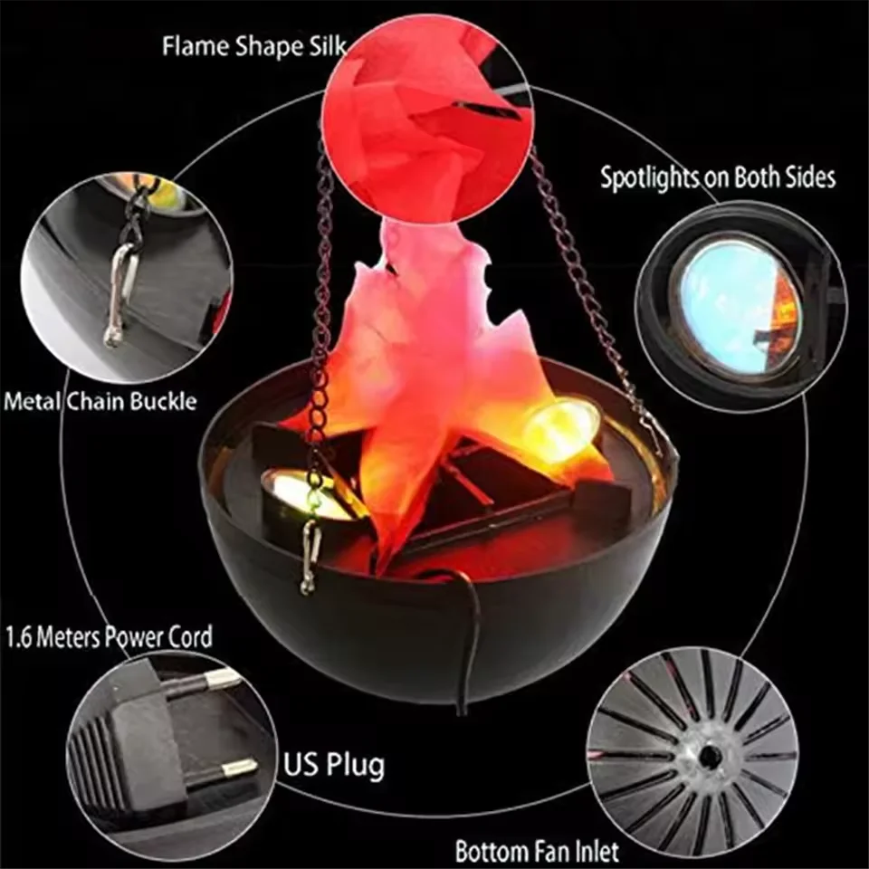 Halloween Fake Flame Decoration Simulation Brazier LED Flame Light Fake Fire Burning Props Haunted House Bar - product image 3