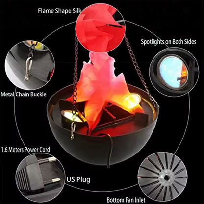Halloween Fake Flame Decoration Simulation Brazier LED Flame Light Fake Fire Burning Props Haunted House Bar - product image 3
