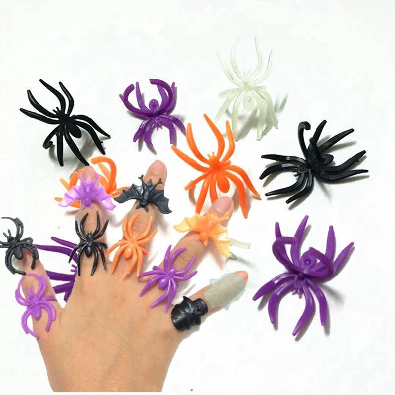 Halloween Bat Spider Skull Rings – 30–60 Pack