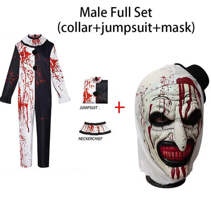 Art the Clown Costume ‌Terrifierr 3 Bloody Outfits Killer Clowns Jumpsuits for Halloween - Female Costume / M