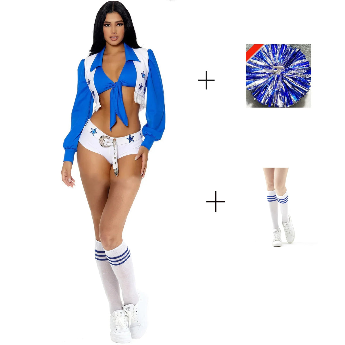 Sexy Football Babe Sports Meeting Pro Football Cheerleader-Inspired Costume Fancy
