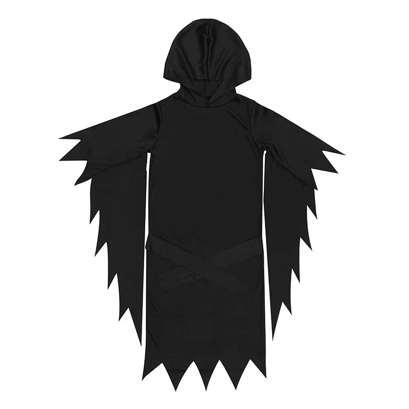 Hooded White Ghost Horror Costume with Mask - product image 3