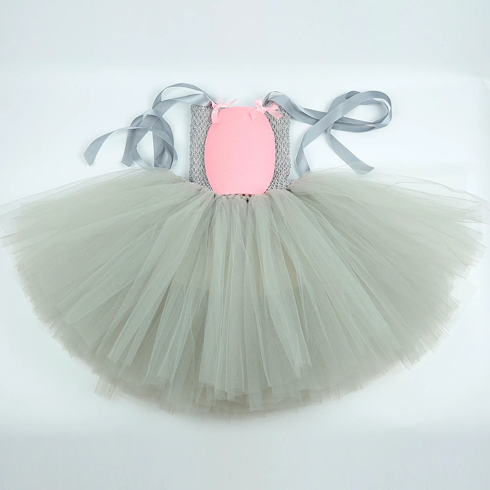 Girls Mouse Tutu Halloween Costume Set with Ears & Tail