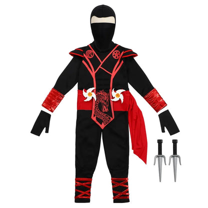 Kids Silver Dragon Ninja Costume Cartoon Masked Warrior Performance Outfit Halloween Anime Holiday Party - product image 6