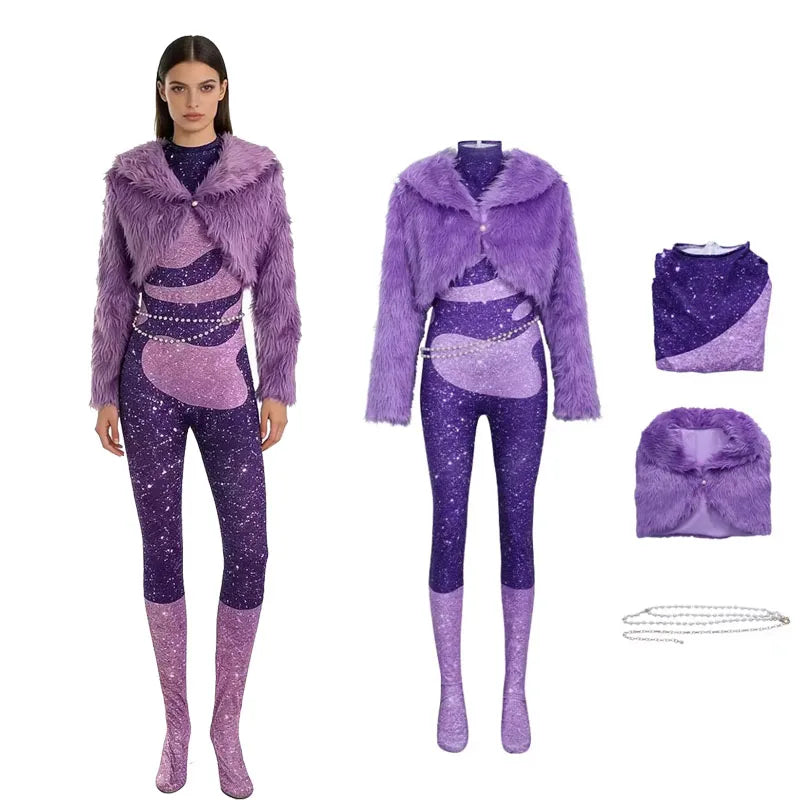 Women's Purple Gazelle-Inspired Stage Costume