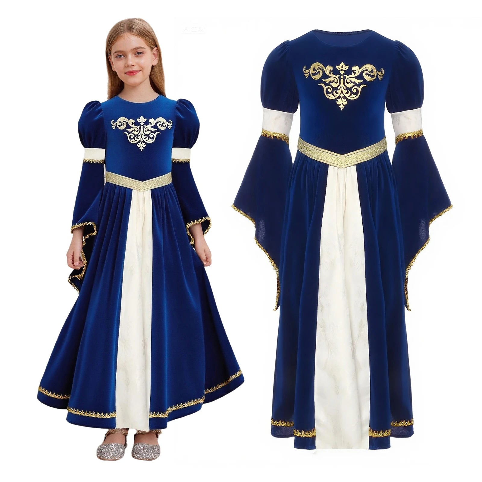 Girls Medieval Princess/Victorian Queen Halloween Cosplay Costume Bell Long - product image 6
