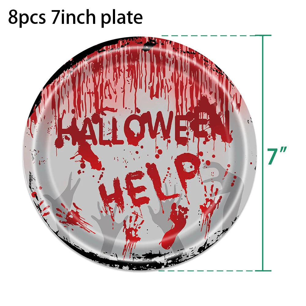 Disposable Tableware Paper Plates Napkins Cups Halloween Decoration - product image 6