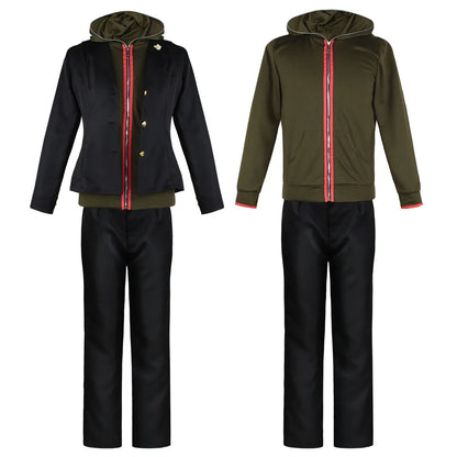 Anime Danganronpa Costume Makoto Naegi Costumes Hoodie Jacket Pants Full Set Adult - Costume / XL