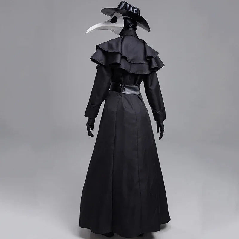 Halloween Medieval Hooded Robe Plague Doctor Costume Mask Hat for Men Monk Costume - Costume No Accessory / 3XL