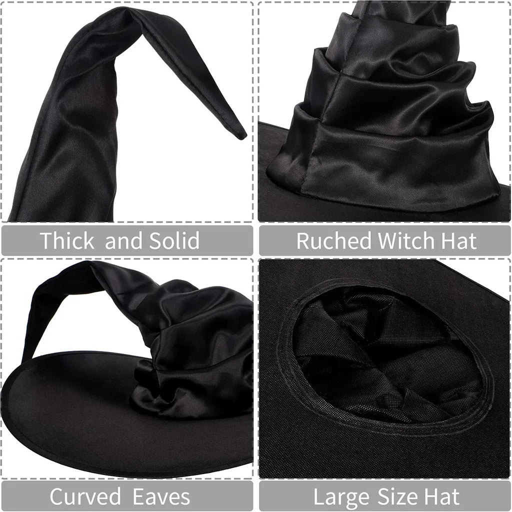 Halloween Folds Witch Wizard Black Hat Costume Headgear Devil Cap Props Decoration - View 4