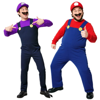 Men's Plumber Jumpsuit (Includes Hat, , Mustache Accessories) Available in Gloves - alternate view 2