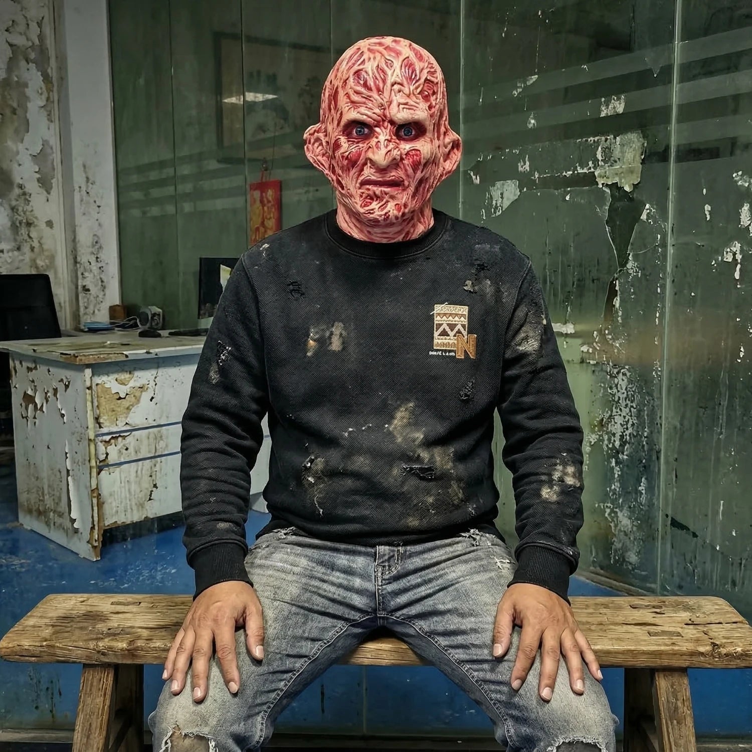 Scarred Mutant Adult Full-Head Latex Halloween Horror Mask