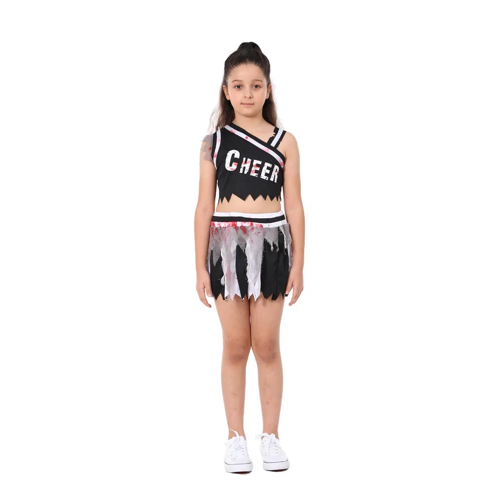 Girls' Bloody Zombie Cheerleader Halloween Costume