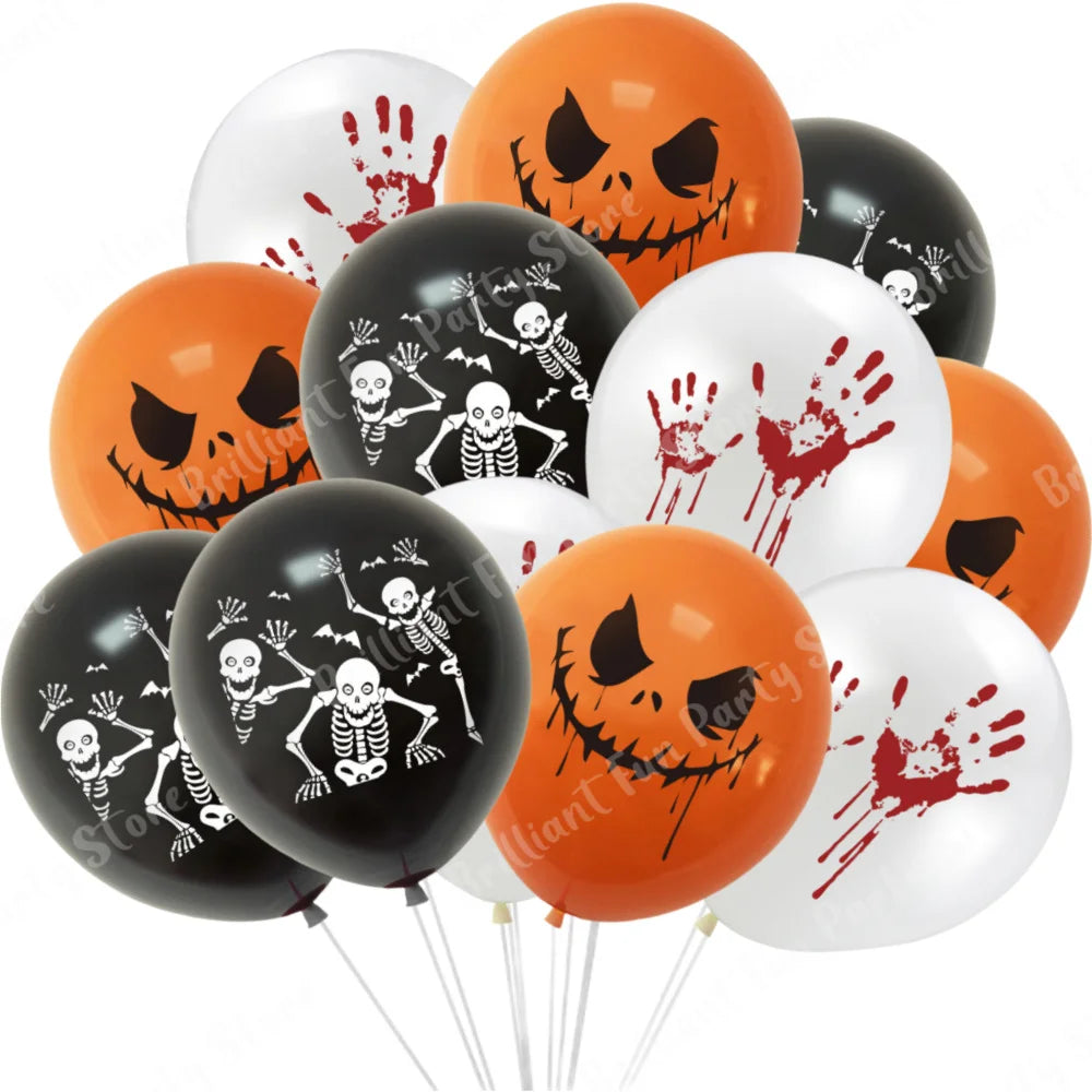 Balloons 12 Inch Black Orange White Halloween Decoration - product image 14