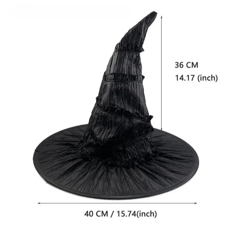 Elphaba Glinda Wicked Witches Hats Black Large Ruched Witch Hat Women Costume Accessory Halloween Cosplay - product image 6