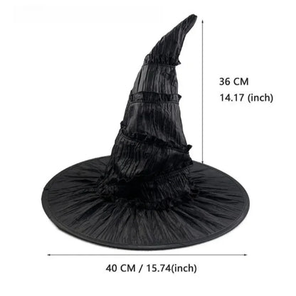 Elphaba Glinda Wicked Witches Hats Black Large Ruched Witch Hat Women Costume Accessory Halloween Cosplay - product image 6