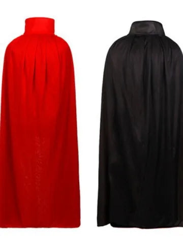 Halloween Women Men Costume Adult Stand Collar Hooded Cape Black Red Reversible Cap - LW2013 / L