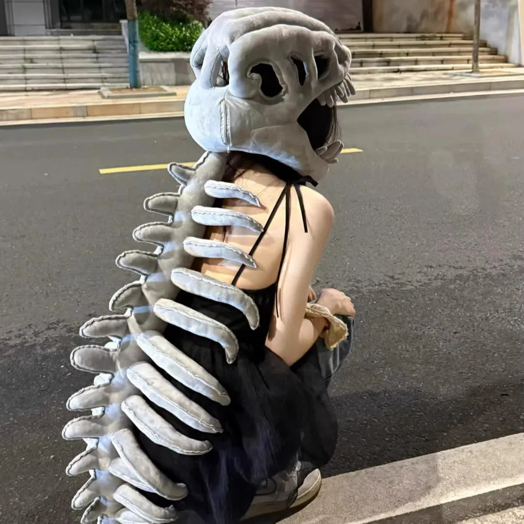 Dinosaur Skeleton Costume Set Adult Dress Up Clothing Plush Bone Suit Party Cosplay Halloween Funny Gift - product image 4