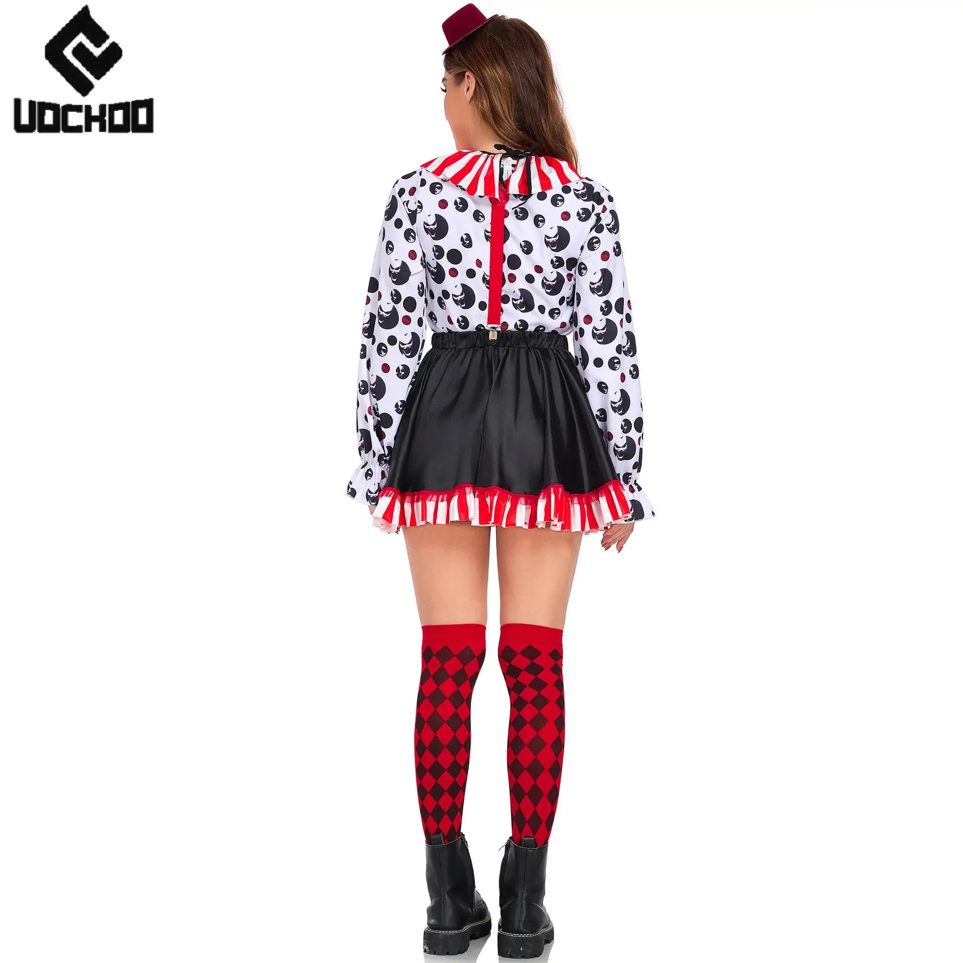 Halloween Clown Costume Women Dress Suit Acrobatic Performance Outfit Family Look Suit - girl / XXL