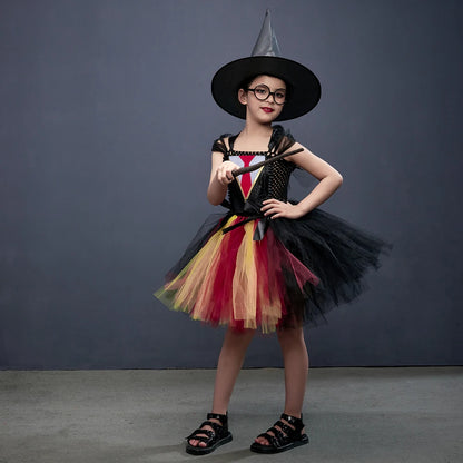 Magic Hermoine Girl Tutu Dress for Halloween Cosplay Costume Potter Witch Cosplay Clothes Kids Birthday Party - product image 2