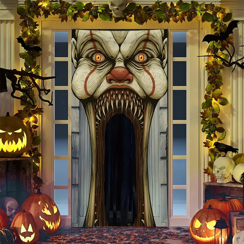 Halloween Decoration Door Curtain Cartoon Ghost Pumpkin Reindeer Home Horry - product image 8