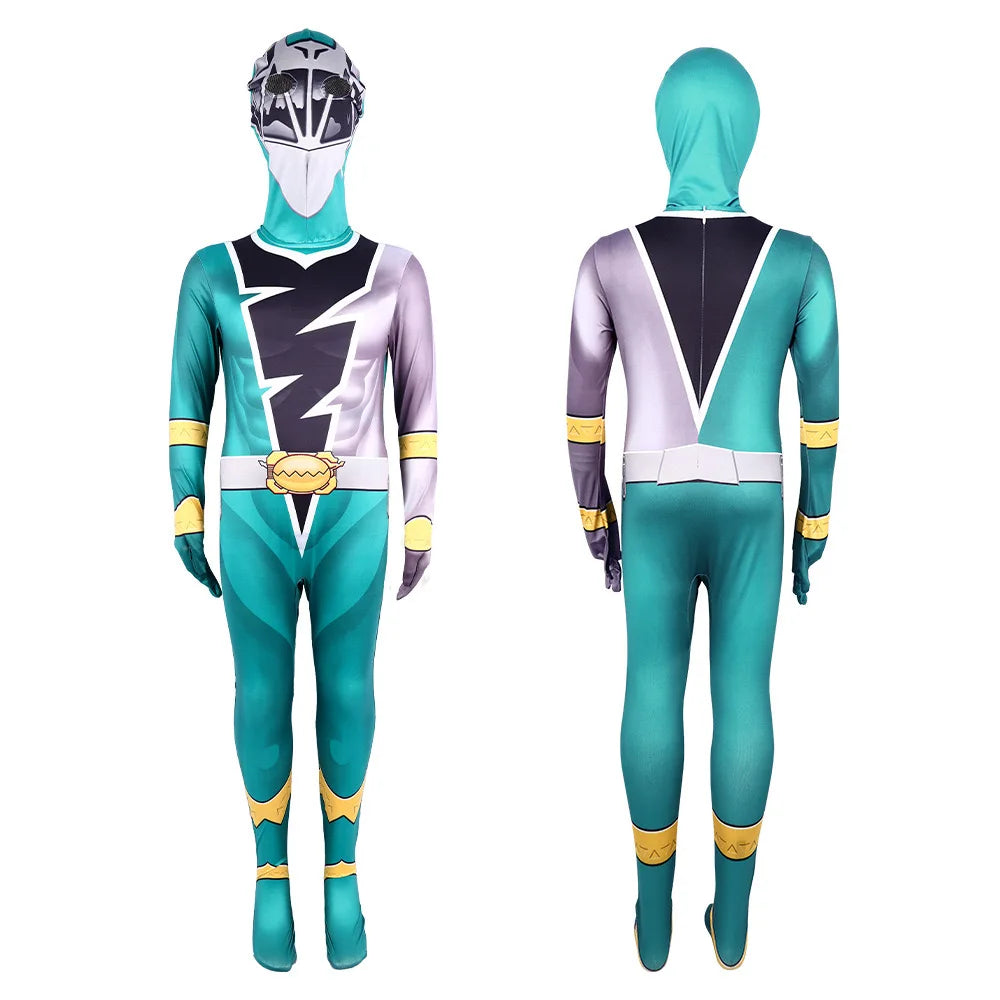 Anime Fancy Adult Ranger Kishiryu Sentai Ryusoulger Costume Jumpsuit Halloween Men - green / 130