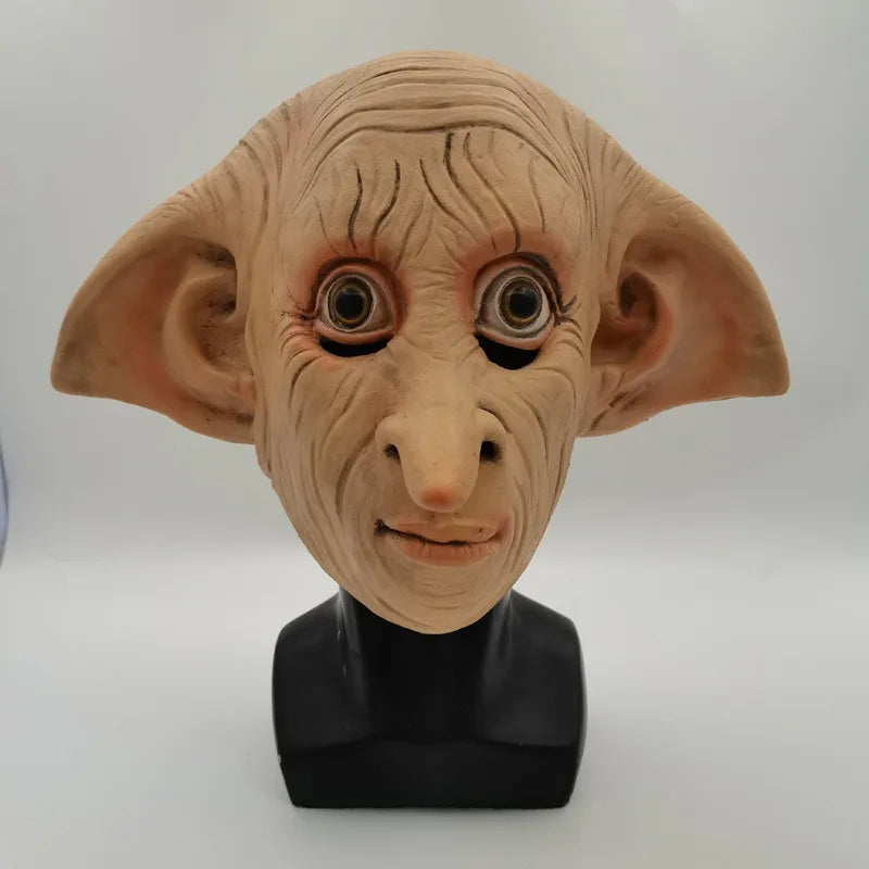 Cosplay Mask Magic Elf Dobby Latex Mask Halloween Party Dress Up Props Horror Room Haunted House Harry Movie