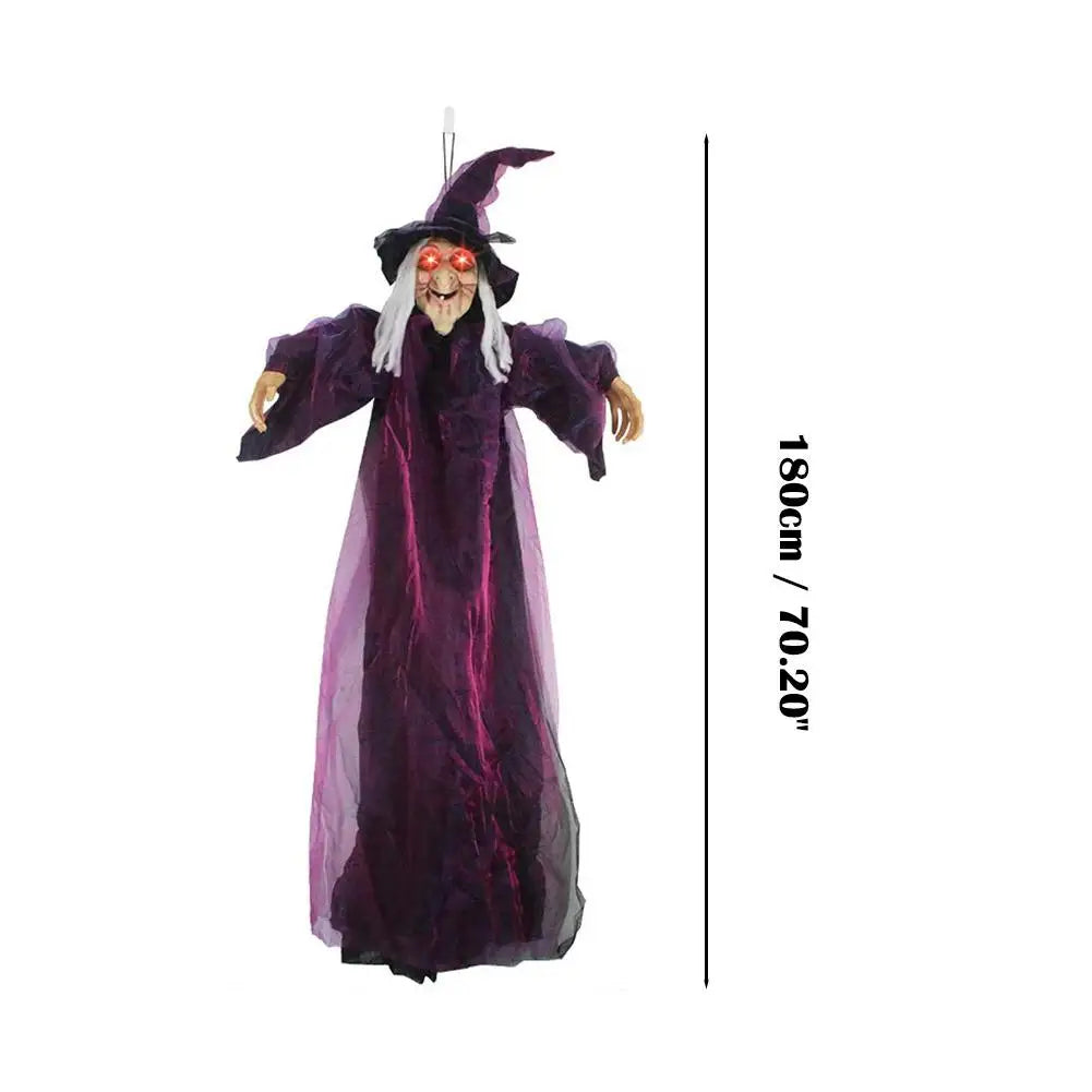 Life Size Talking Witch Purple Outdoor Spooky Scary Witch Animatronic Animatronic - alternate view 6
