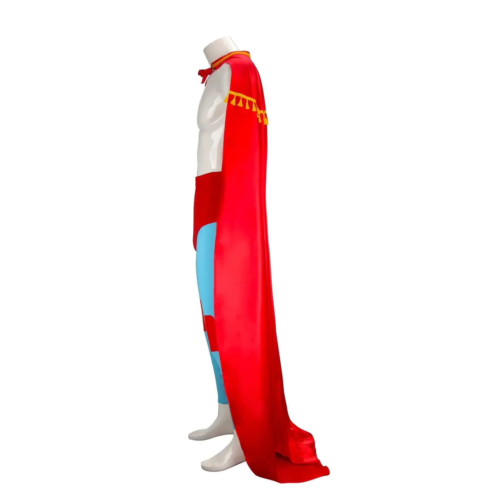 4PCS Mexican Wrestler Lucha Libre Costume Red Cloak Halloween Bullfighting Uniform Adult - Costume / XXL