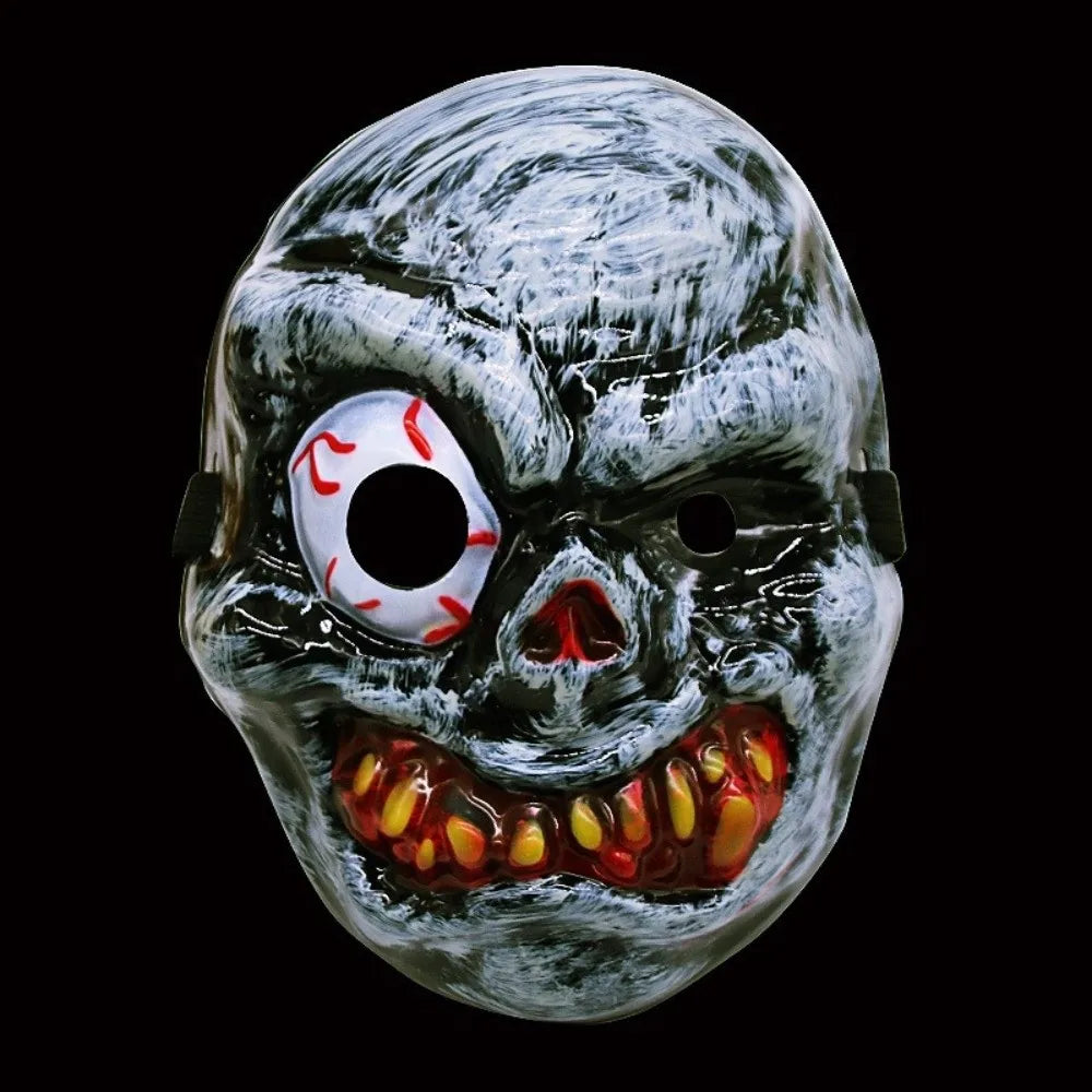 Full Face Halloween Ghost Mask One Eyed PVC Scary Ghost Head Cover Breathable Scary Props Ghost Headwear - product image 3
