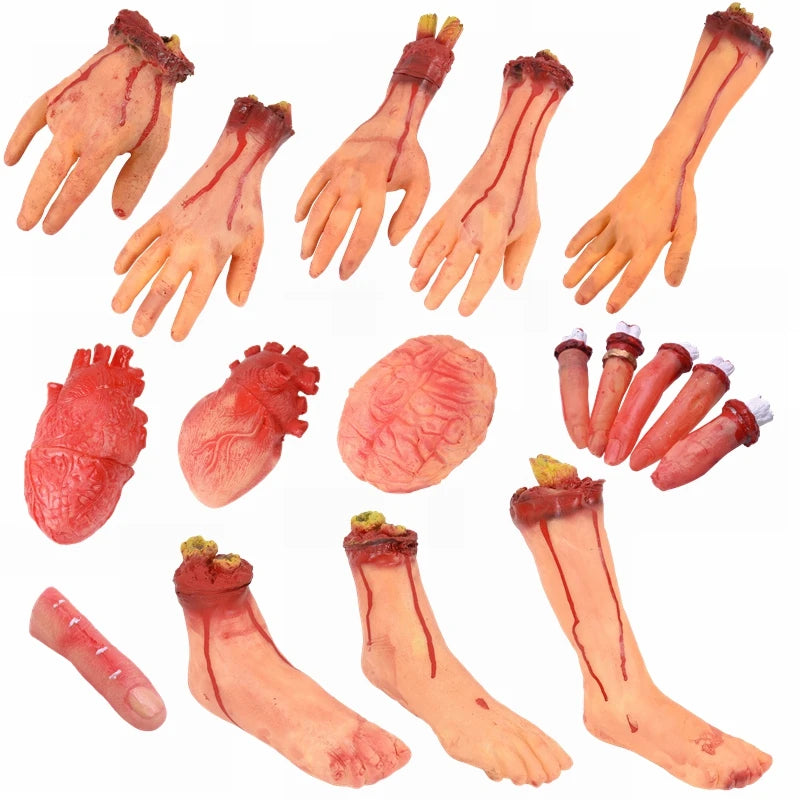 Horror Halloween Party Props Scary Bloody Fake Hand Finger Leg Foot Heart for - product image 1