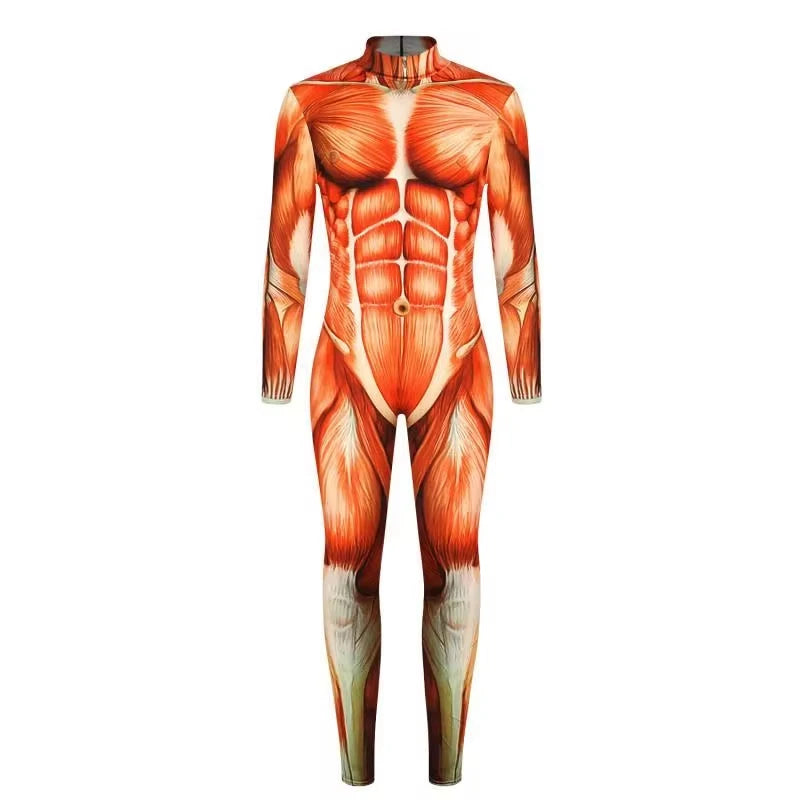Halloween Costume for Men and Women Anime Movie Imitation Muscle Abs Digital Printing - MEN / S