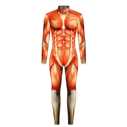 Halloween Costume for Men and Women Anime Movie Imitation Muscle Abs Digital Printing - MEN / S